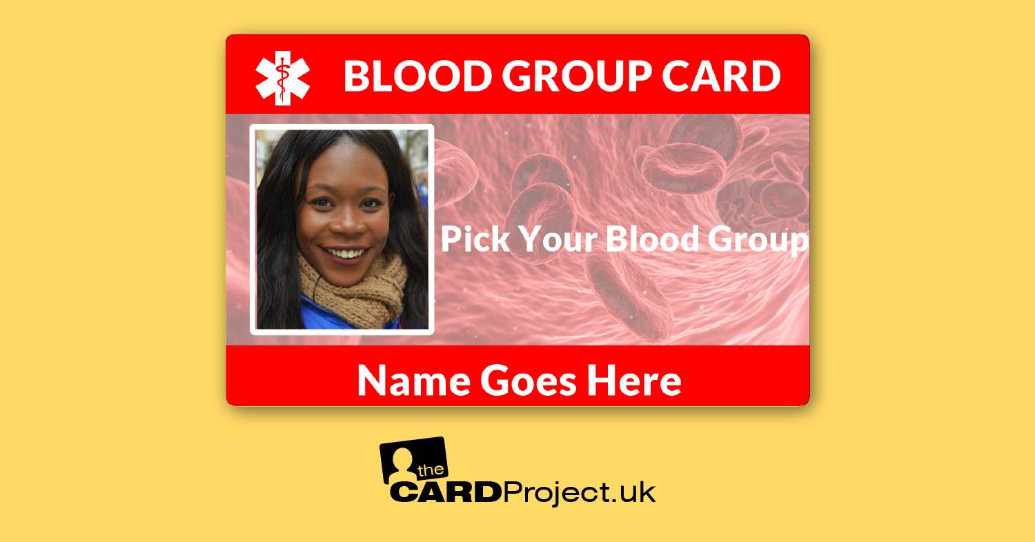 Blood Group Photo ID Cards